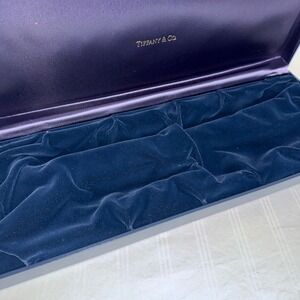 Tiffany & Co Navy Blue Velvet Flatware‎ Jewelry Presentation Box Purple Satin